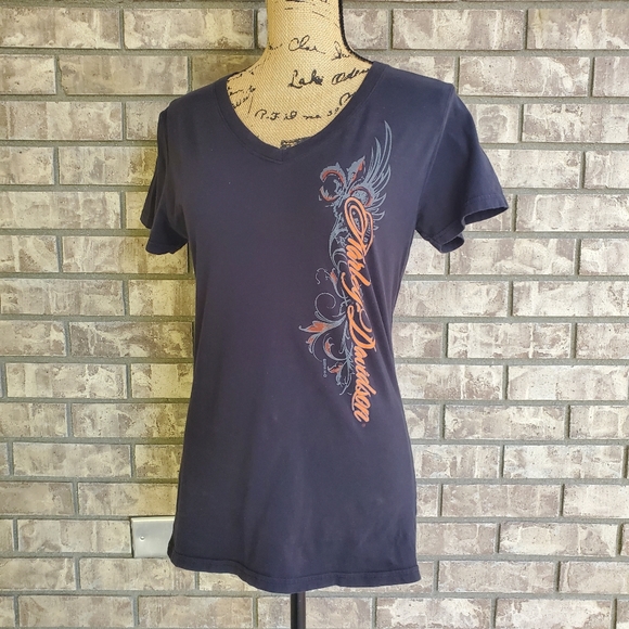 Harley Davidson motorcycle women's t-shirt v neck - Picture 2 of 12